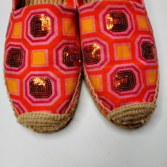 Tory Burch Cecily Sequin Pattern Slip On Flat Espadrilles 7M - Picture 8 of 14